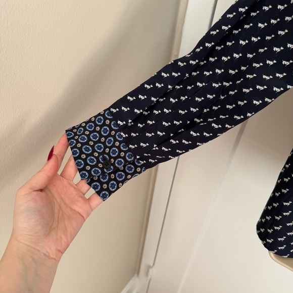 Stella McCartney - Dog-Print Silk Blouse - Navy - Picture 9 of 11